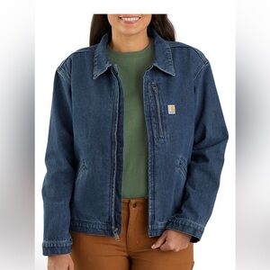 NWT Carhartt Women’s Loose Fit Detroit Blue Jean Jacket Sz S ( 4 -6) $90